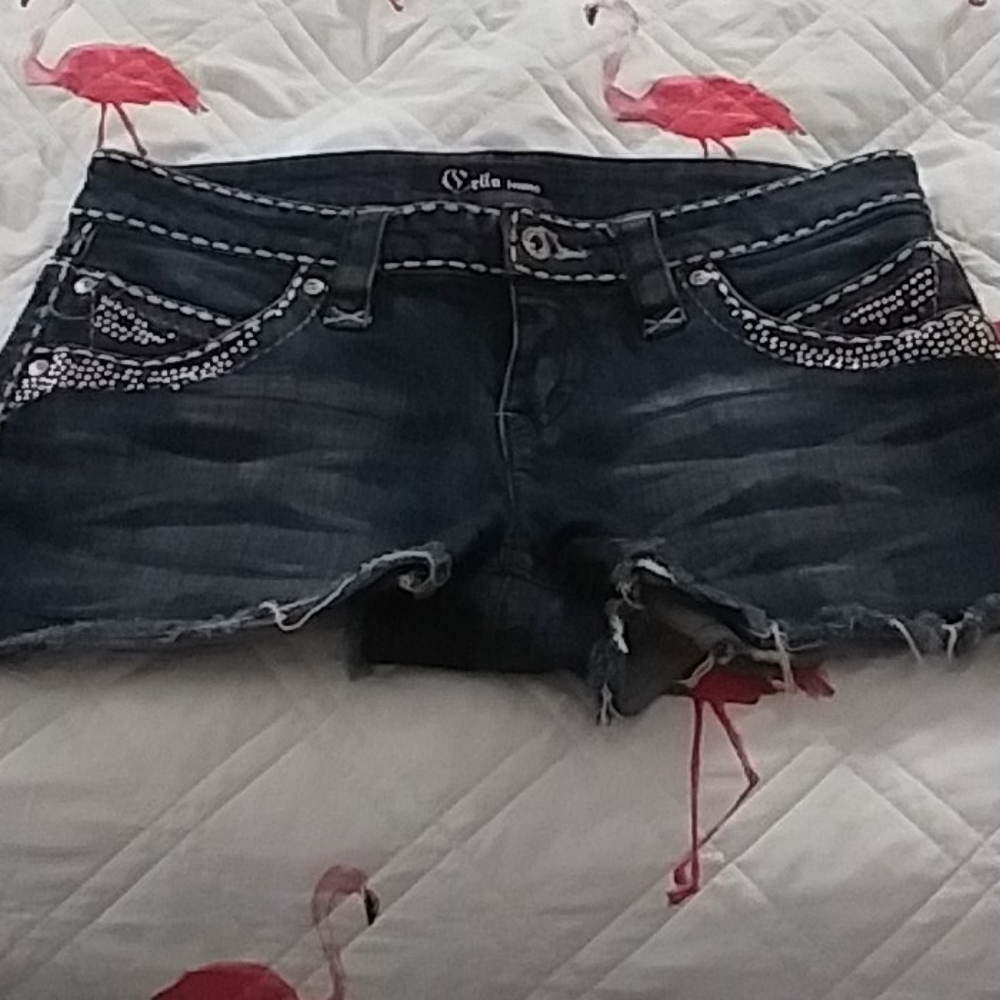 Cella diamond embroided shorts